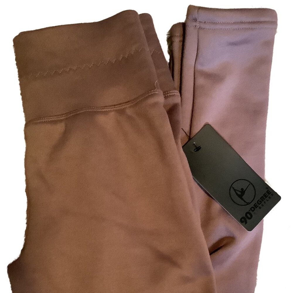 NWT Small 90 Degree by Reflex Women’s Brown High-Waist Leggings